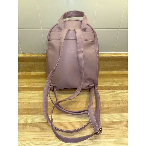 Mini Backpack Pink Robot Heart Eyes Glitter - Picture 2 of 9